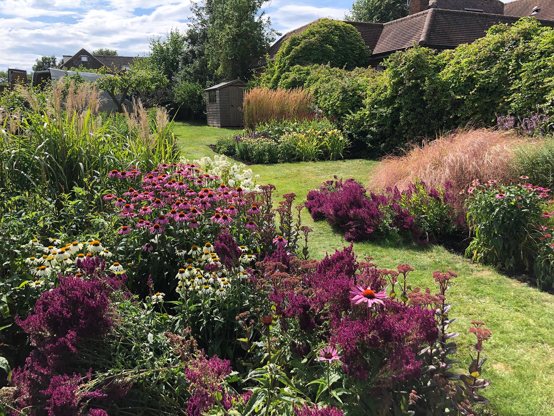 Herbacious borders bursting with colour and life